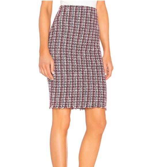 Bailey 44 Red Laissez Faire Boucle Midi Skirt New Size Medium - Picture 3 of 4